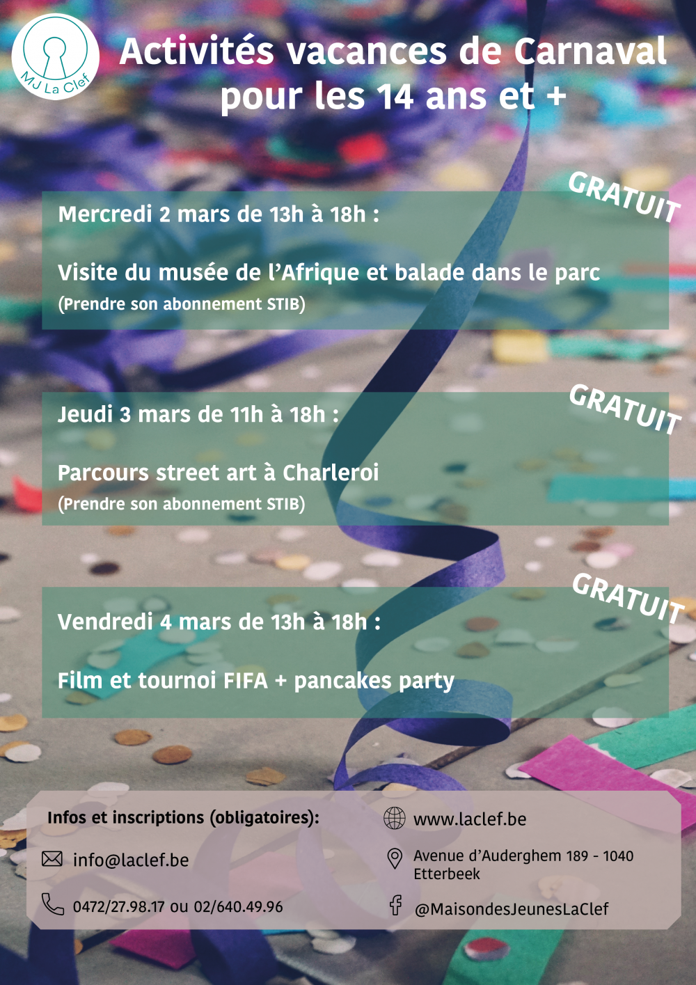 Activités Carnaval/ 14 ans et +