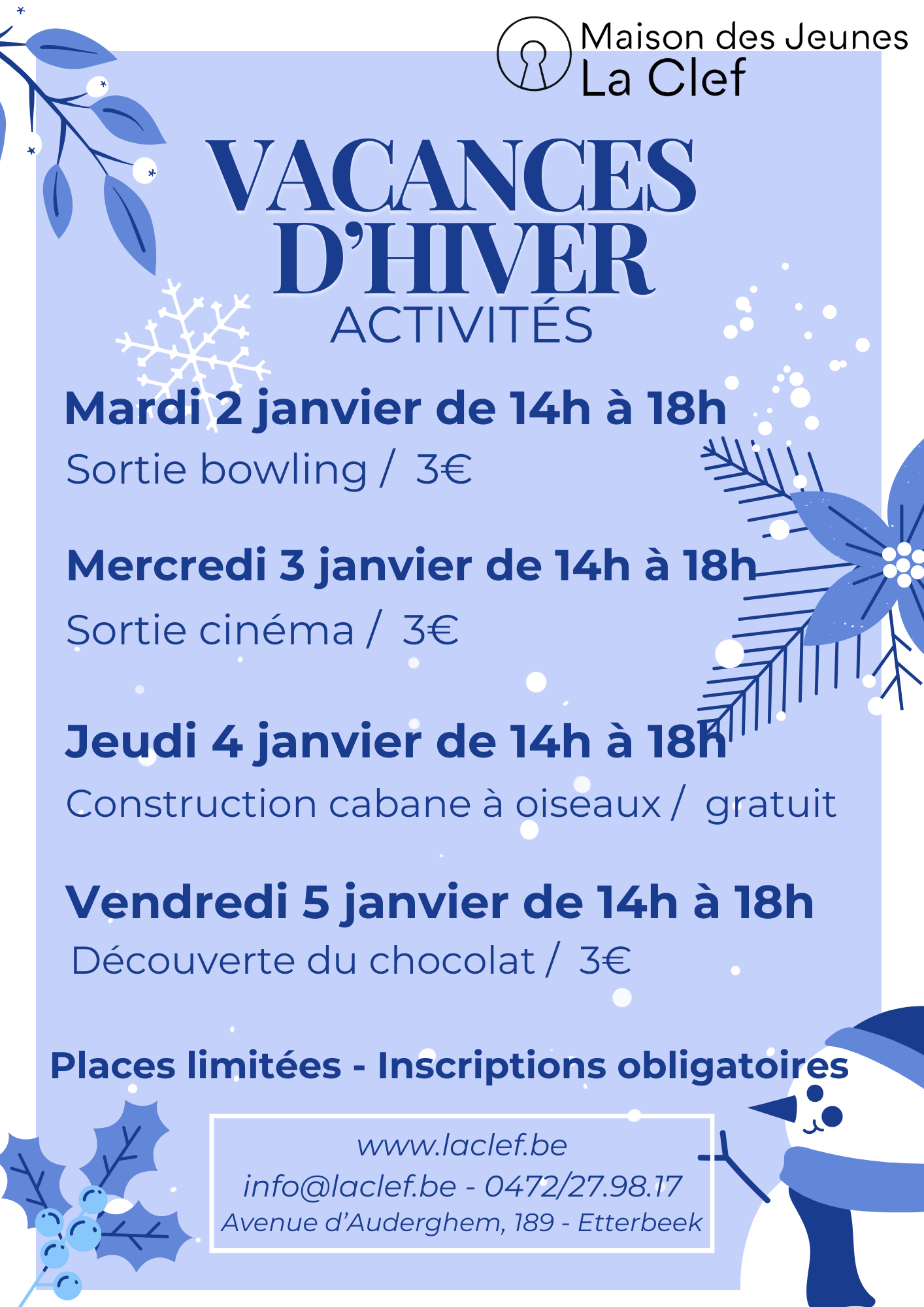 Activités vacances d'hiver